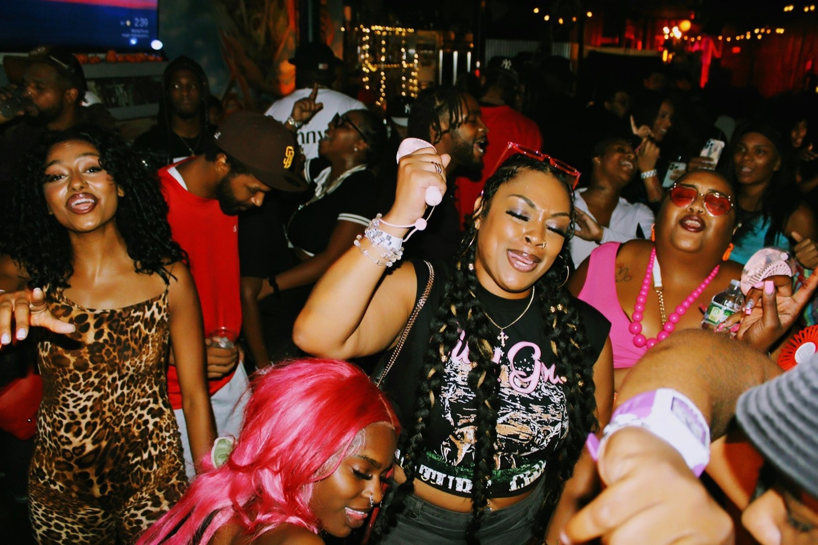Fans dancing at an event