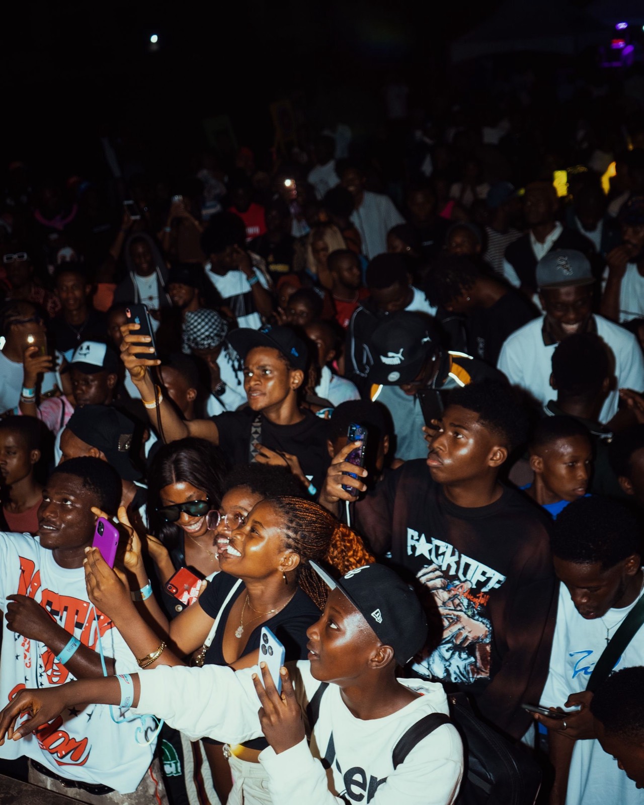 Concert crowd at night